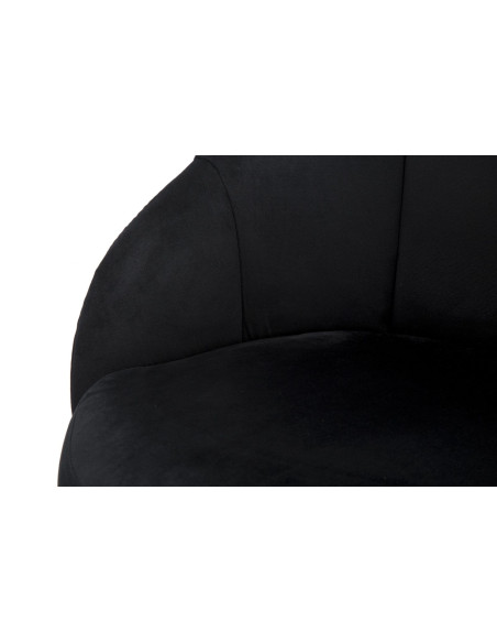 Tabouret de bar moderne chic en Velours Noir Métal Noir Doré Prague 