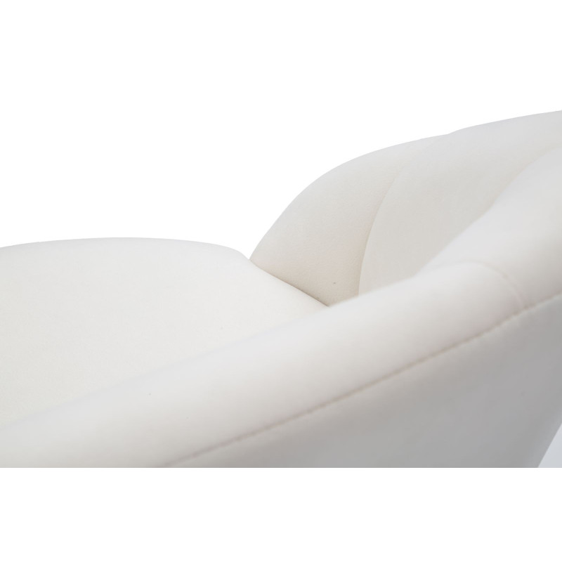 Tabouret de bar moderne chic en Velours Blanc crème Métal Noir Doré Prague 