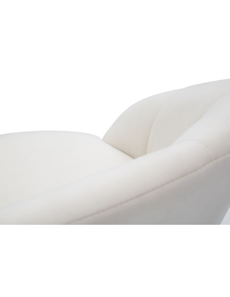 Tabouret de bar moderne chic en Velours Blanc crème Métal Noir Doré Prague 