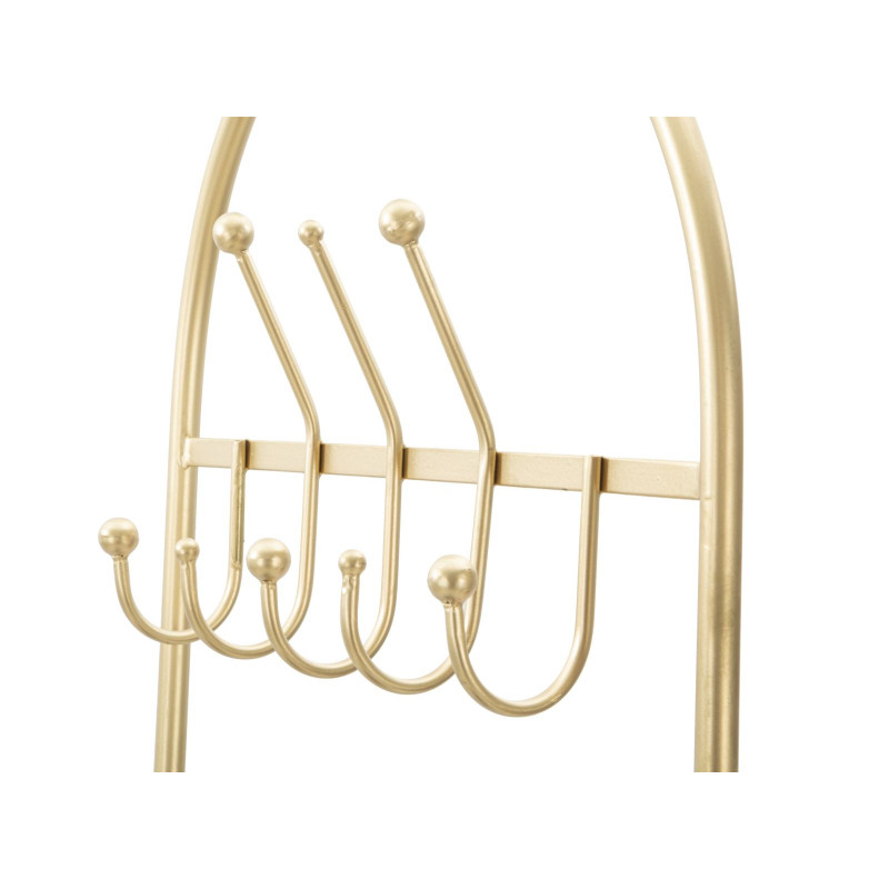 Banc d'entrée moderne porte manteaux 1 étagère 1 place en Velours Noir Capitonné Métal Doré Bartolo 