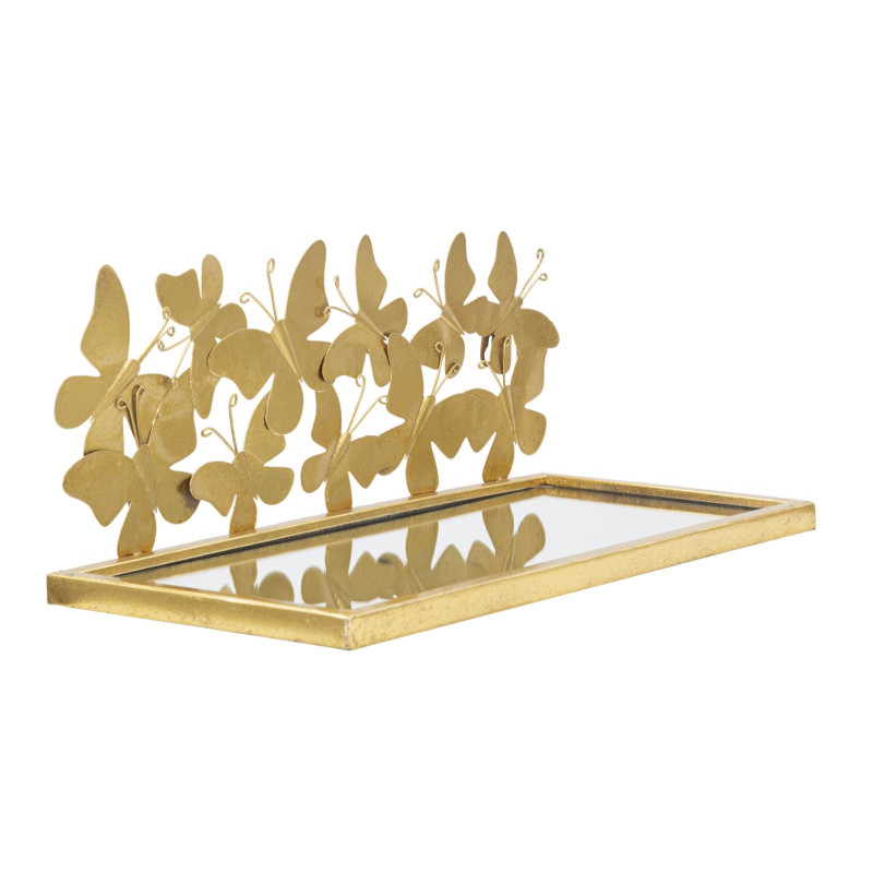 Étagère murale originale Papillons en Métal Doré Miroir Butterflies Mauro Ferretti - 1