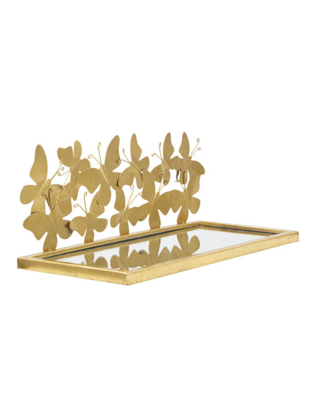 Étagère murale originale Papillons en Métal Doré Miroir Butterflies Mauro Ferretti - 1