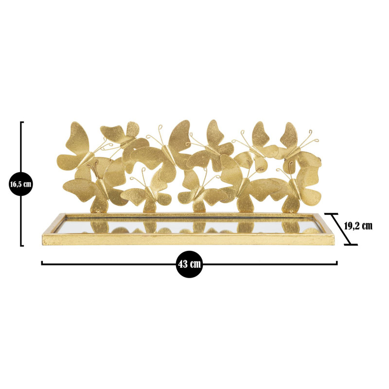 Étagère murale originale Papillons en Métal Doré Miroir Butterflies Mauro Ferretti - 8