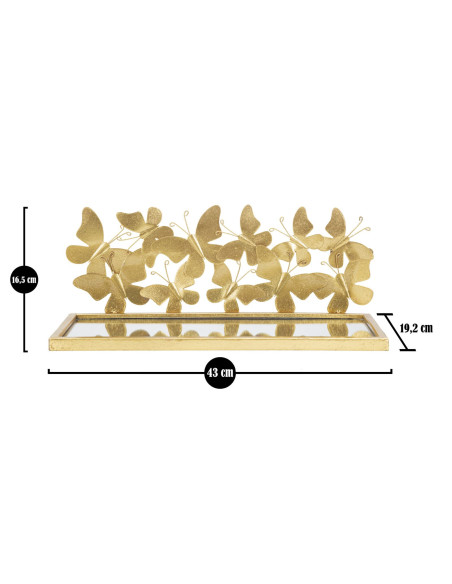Étagère murale originale Papillons en Métal Doré Miroir Butterflies Mauro Ferretti - 8