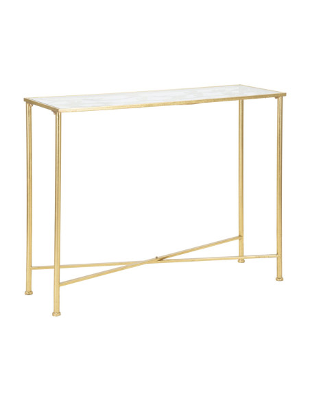 Console originale Papillons Rectangulaire en Métal Doré Verre Butterflies 