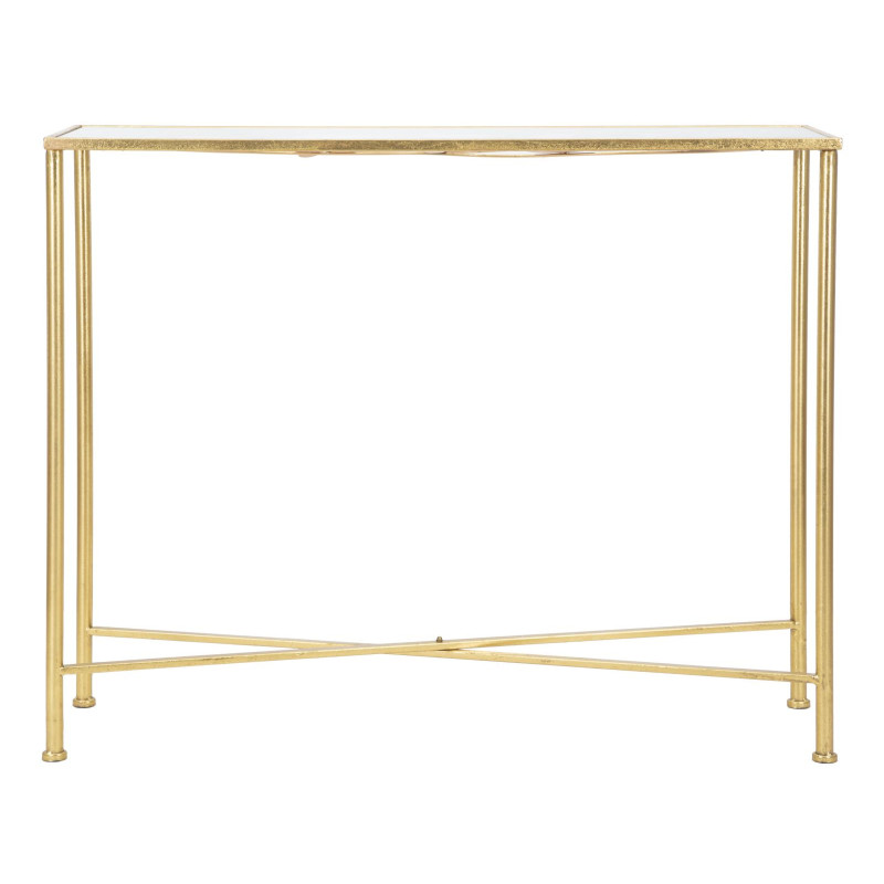 Console originale Papillons Rectangulaire en Métal Doré Verre Butterflies 