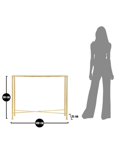 Console originale Papillons Rectangulaire en Métal Doré Verre Butterflies 