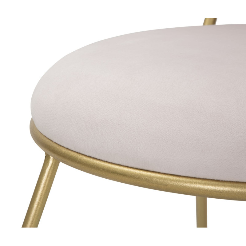 Chaise originale Coeur en Velours Rose Métal Doré Heart 