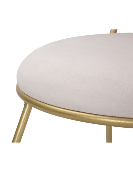 Chaise originale Coeur en Velours Rose Métal Doré Heart 