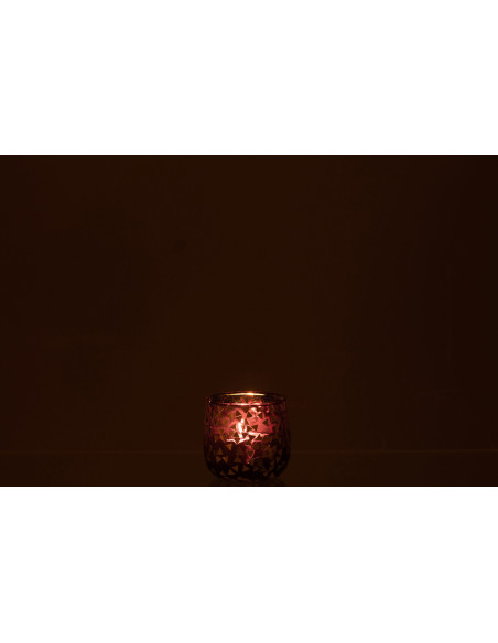 Photophore en verre noir motif Triangles dorés 7 cm - 4