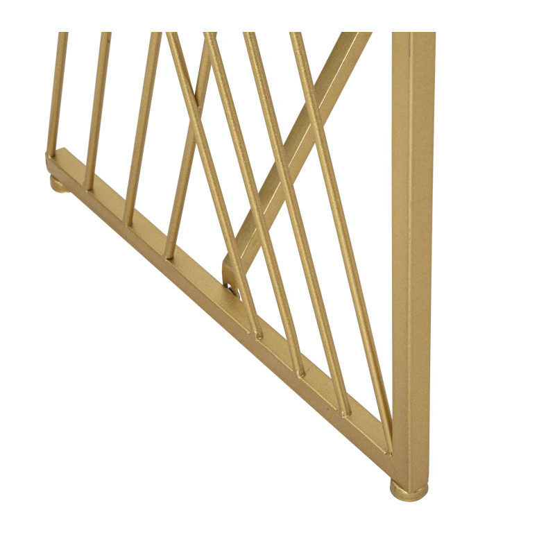 Console moderne Rectangulaire 2 niveaux en Métal Doré Miroir Easy 