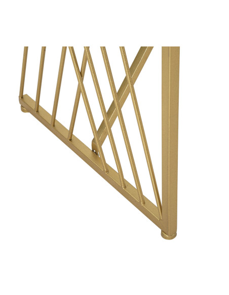 Console moderne Rectangulaire 2 niveaux en Métal Doré Miroir Easy 