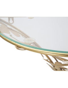 Console murale originale Papillons Demi lune en Métal Doré Verre Butterflies 