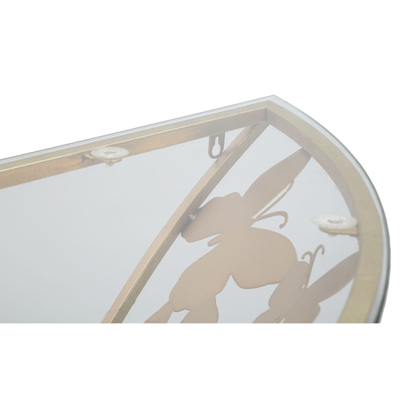 Console murale originale Papillons Demi lune en Métal Doré Verre Butterflies 