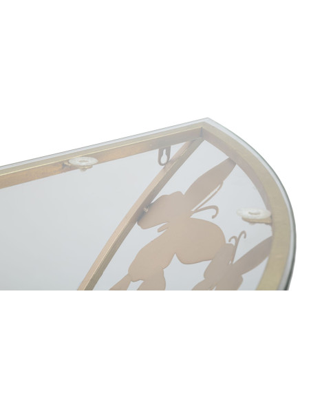 Console murale originale Papillons Demi lune en Métal Doré Verre Butterflies 