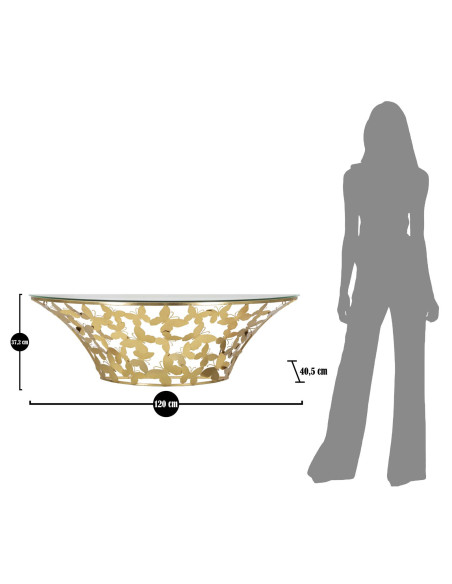 Console murale originale Papillons Demi lune en Métal Doré Verre Butterflies 