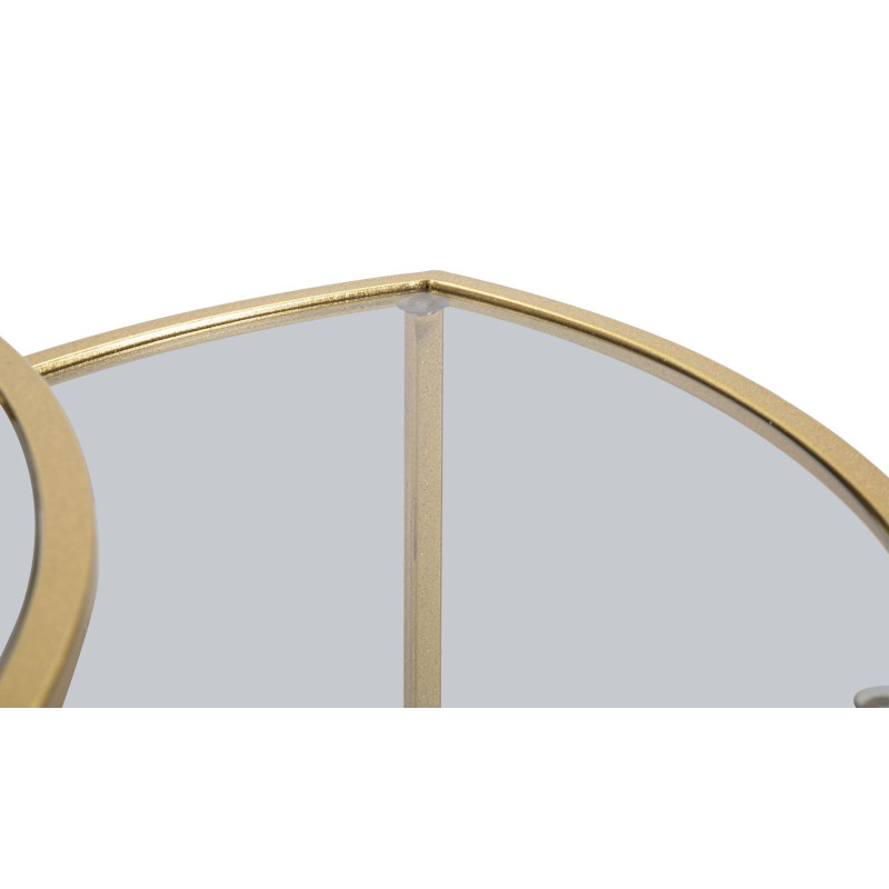 Table d'appoint moderne Triangulaire en Métal Doré Verre Triangle (Lot de 3) 