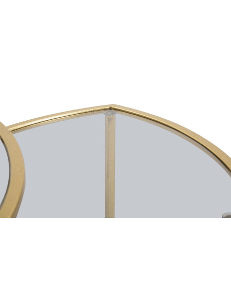 Table d'appoint moderne Triangulaire en Métal Doré Verre Triangle (Lot de 3) 