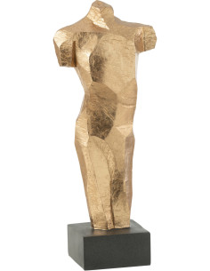 Statue déco Torse doré sur socle H51 cm - 1