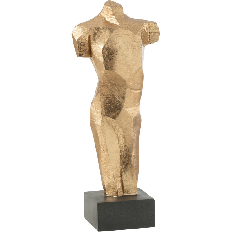Statue déco Torse doré sur socle H51 cm - 1