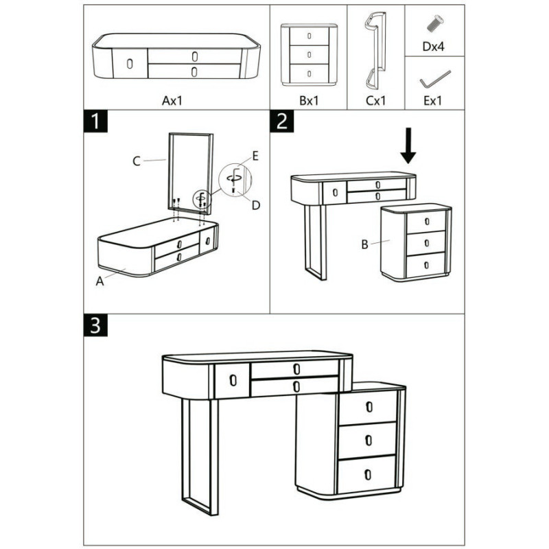Bureau moderne 6 tiroirs en Velours Blanc crème Métal Doré Bois de pin Blanc Effet marbre Beauty Mauro Ferretti - 10