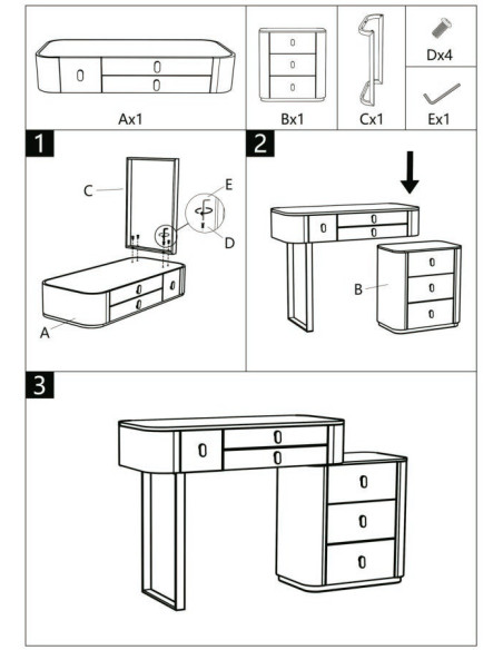 Bureau moderne 6 tiroirs en Velours Blanc crème Métal Doré Bois de pin Blanc Effet marbre Beauty Mauro Ferretti - 10