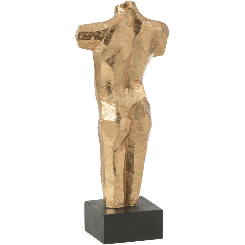 Statue déco Torse doré sur socle H51 cm - 2