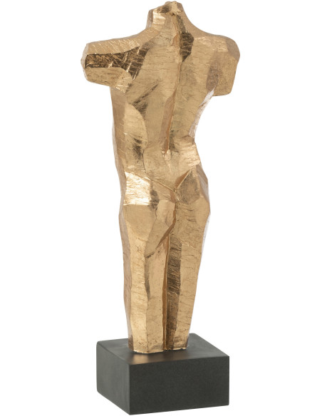 Statue déco Torse doré sur socle H51 cm - 2