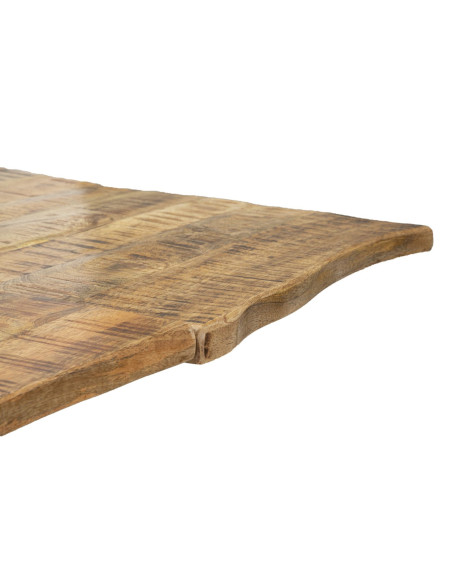 Table à manger extensible moderne Rectangulaire 12 personnes en Bois de manguier Marron Métal Noir Edge 
