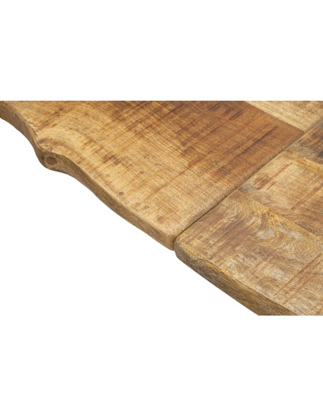 Table à manger extensible moderne Rectangulaire 12 personnes en Bois de manguier Marron Métal Noir Edge 