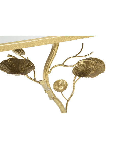 Sellette haute originale Fleur Rectangulaire en Métal Doré Miroir Tisty 