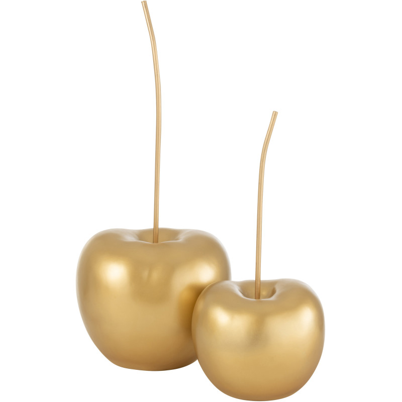 Objet déco à poser cerise déco dorée en résine 25x52 - 2