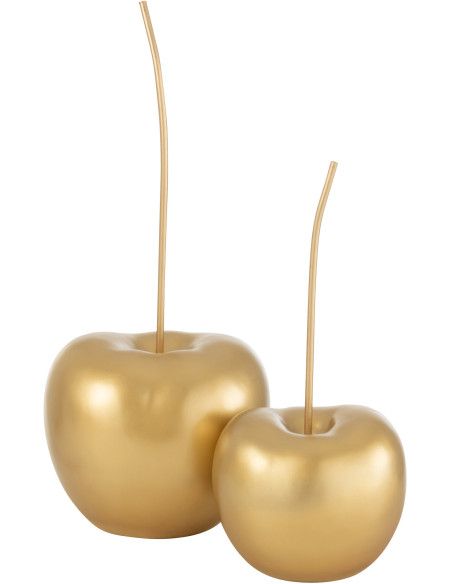 Objet déco à poser cerise déco dorée en résine 25x52 - 2