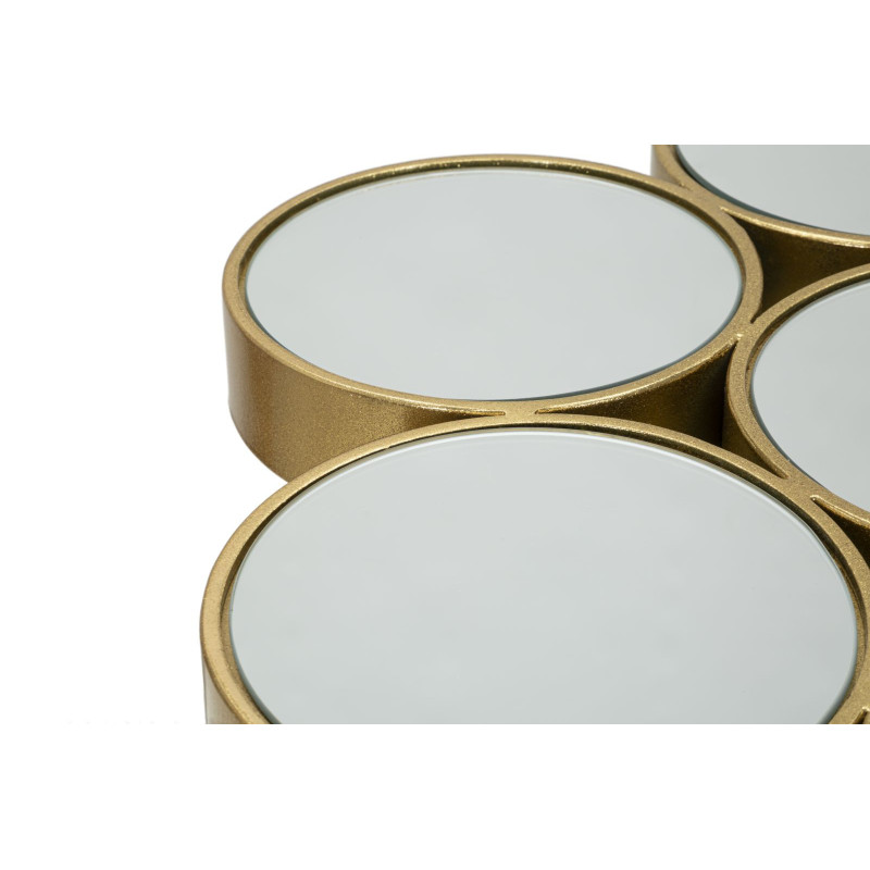 Console design originale Ovale en Métal Doré Miroir Buttle 