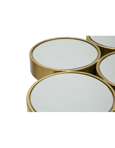 Console design originale Ovale en Métal Doré Miroir Buttle 