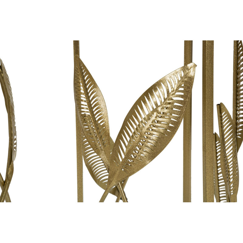 Table d'appoint moderne Ronde en Marbre Blanc Métal Doré Leaf (Lot de 2) 