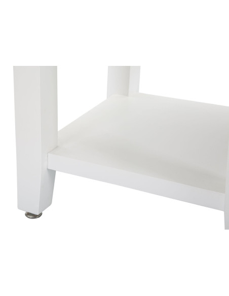 Chevet moderne 1 tiroir 1 étagère en Bois de sapin Blanc Métal Argenté Shine 