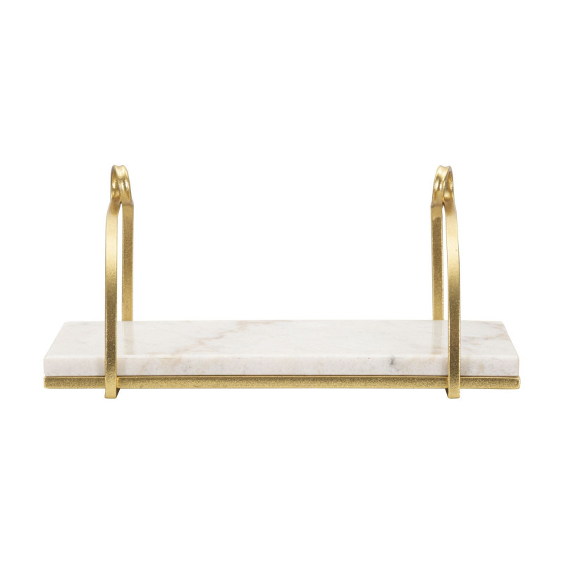 Étagère murale moderne en Marbre Blanc Métal Doré Marble 