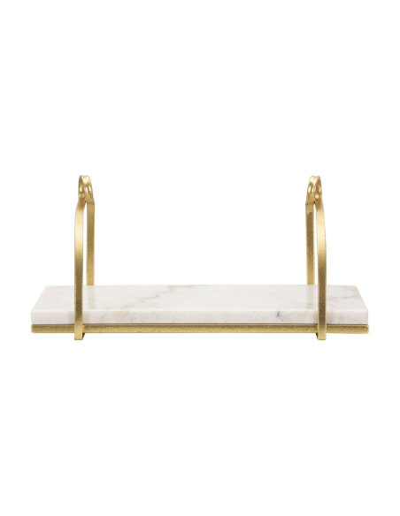 Étagère murale moderne en Marbre Blanc Métal Doré Marble 