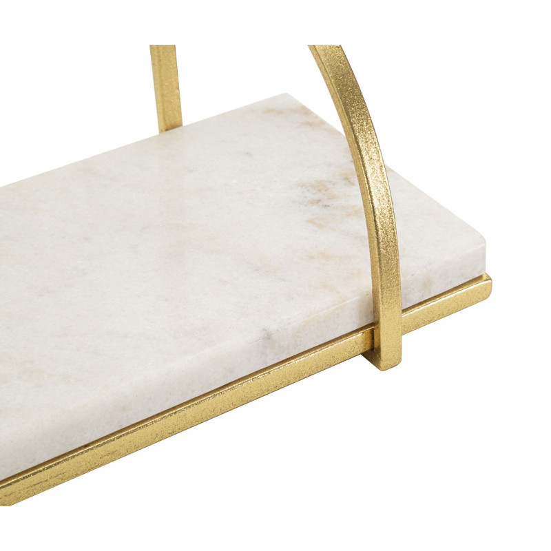 Étagère murale moderne en Marbre Blanc Métal Doré Marble 