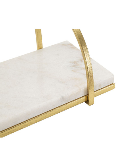 Étagère murale moderne en Marbre Blanc Métal Doré Marble 