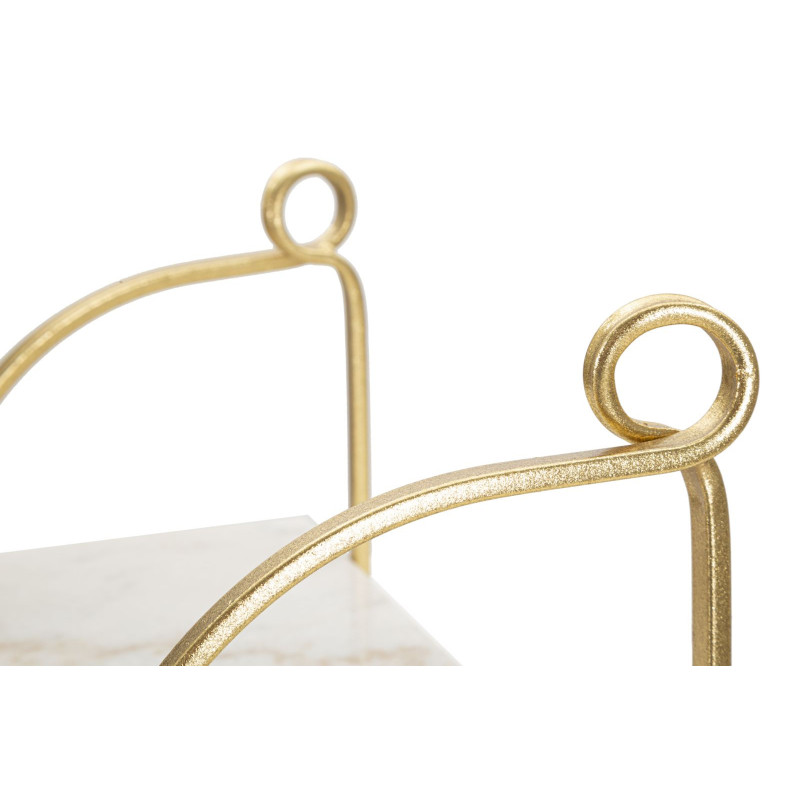 Étagère murale moderne en Marbre Blanc Métal Doré Marble 
