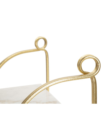 Étagère murale moderne en Marbre Blanc Métal Doré Marble 