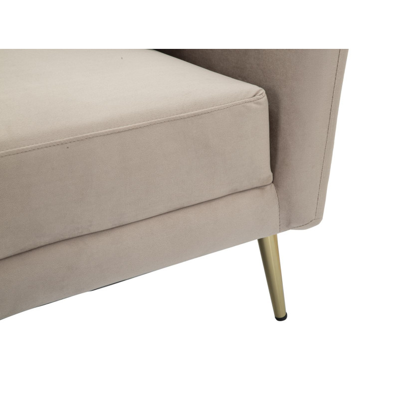 Fauteuil original en Velours Gris Métal Doré Bois d'eucalyptus Kiev 