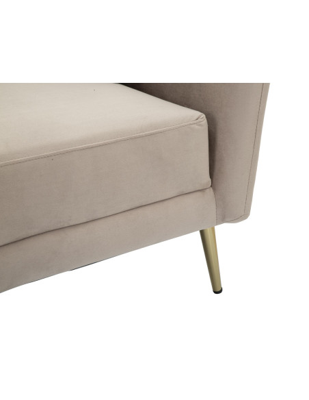 Fauteuil original en Velours Gris Métal Doré Bois d'eucalyptus Kiev 