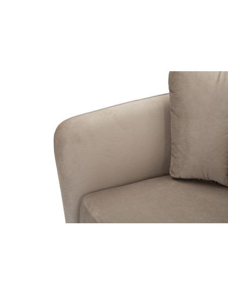 Fauteuil original en Velours Gris Métal Doré Bois d'eucalyptus Kiev 