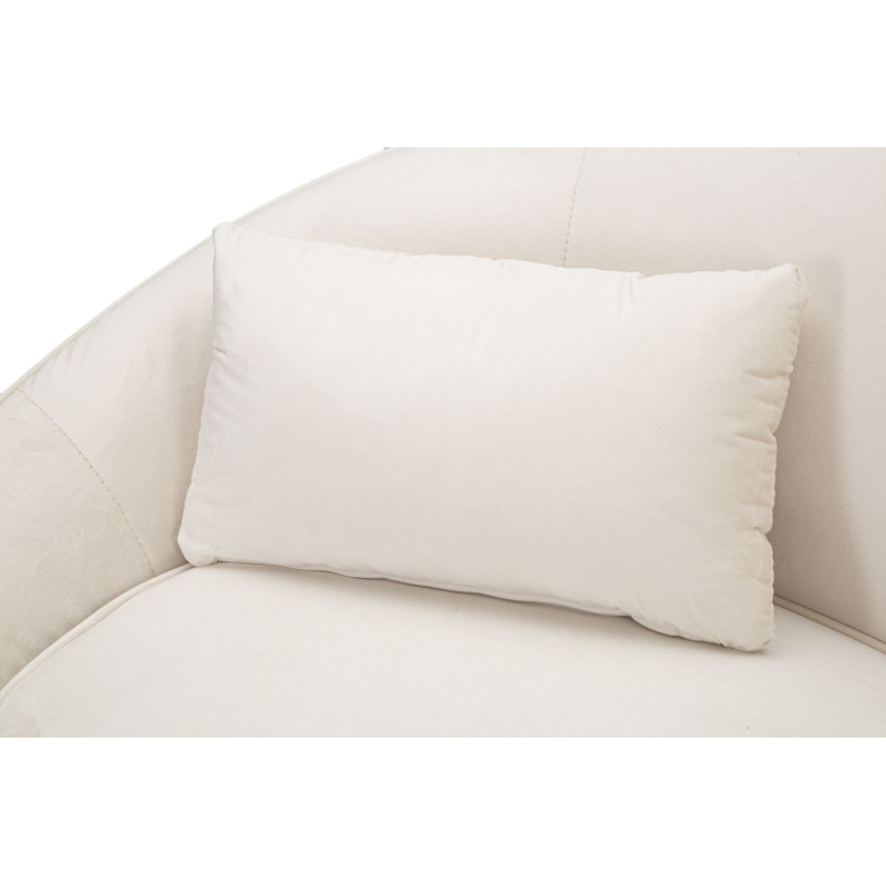 Canapé moderne Arrondi 2 places en Velours Blanc crème Métal Doré Bois d'eucalyptus Oslo Mauro Ferretti - 8