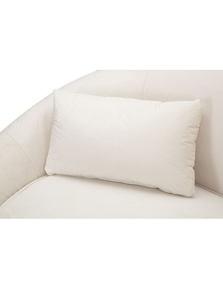 Canapé moderne Arrondi 2 places en Velours Blanc crème Métal Doré Bois d'eucalyptus Oslo Mauro Ferretti - 8