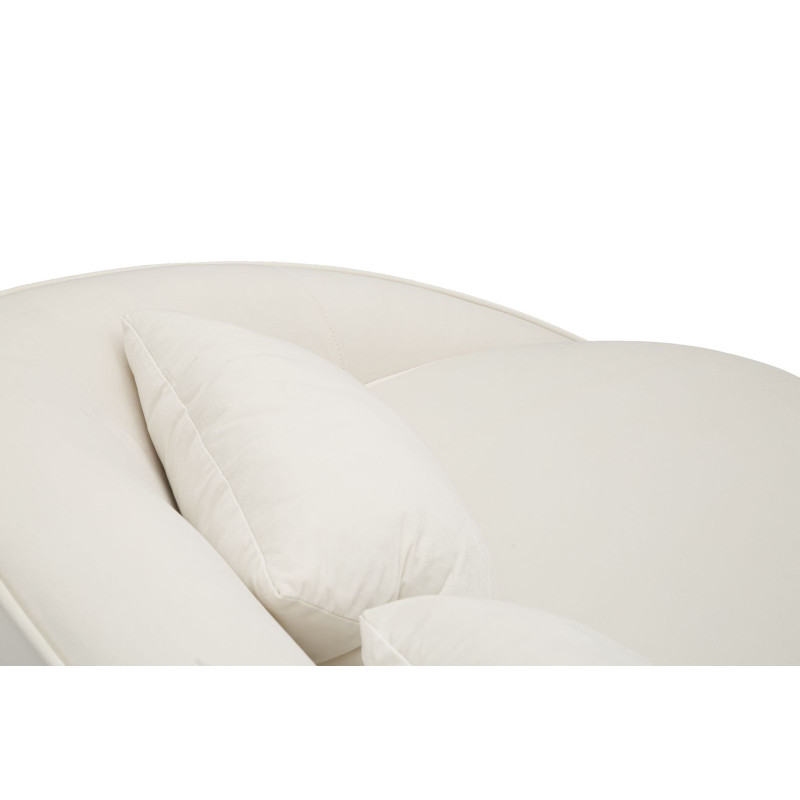 Canapé moderne Arrondi 3 places en Velours Blanc crème Métal Doré Bois d'eucalyptus Oslo Mauro Ferretti - 8
