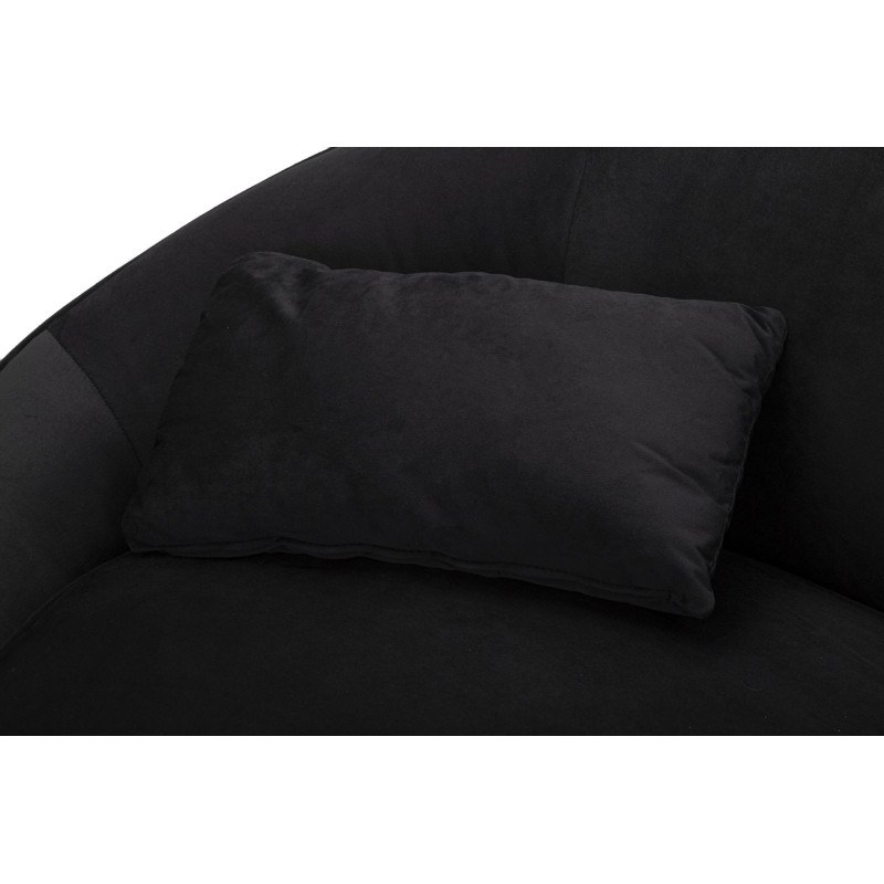 Canapé moderne Arrondi 2 places en Velours Noir Métal Doré Bois d'eucalyptus Oslo Mauro Ferretti - 8